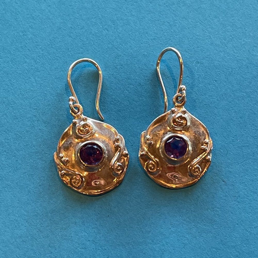 Silver Amethyst Earrings